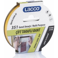 Lacco 15X25 Çift Taraflı Bant 15 mm Renkli Yapıştırıcı Bant 25 mt
