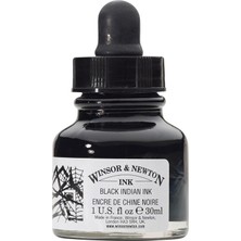 Winsor & Newton Winsor Newton Drawing Ink 30ml Damlalıklı Çizim Mürekkebi Black I