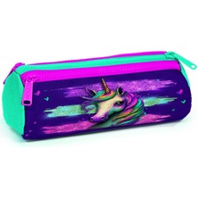 Hype Store High Pembe Su Yeşili Unicorn Üç Bölmeli Kalem Çantası - Kız Çocuk