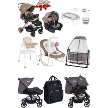 Tommybaby Seyahat Sistem Bebek Arabası Katlanabilir 25 kg Taşıma Kapasitesi ile 12 Parça Set