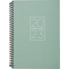 Hype Store Keskin Color 2023 Spiralli Haftalık Ajanda, Yeşil, 17X24