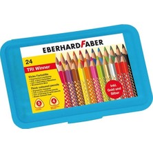 Eberhard Faber Eberhard-Faber 24lü TRI Winner Renkli Kalemler Plastik Kutu Ergonomik Üçgen Şekil