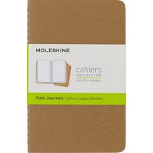 Hype Store Moleskine Cahier 3lü Cep Boy Karton Kapak Düz Defter Bej /