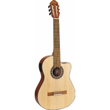 Braventa Collection VC304CE Elektro Klasik Gitar, Cutaway, 4/4, Naturel Mat,