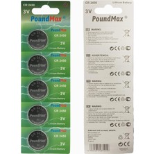 Hype Store 5 Adet 2450 CR2450 DL2450 DL2450 ECR2450 KCR2450 3V Poundmax Lityum Düğme Piller, Düğme Pil, Çocukla