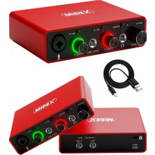 Braventa Collection GLX-700RD Üst Segment USB Stüdyo Ses Kartı 2 Giriş 2 Çıkış 24BIT/192KHZ