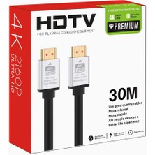 Hype Store HDMI Kablo 30 Metre 4K Hdtv 2160P 18GBPS Premium Altın Kaplama Uç Yüksek Hızlı Aktarım Plasma LCD Pc