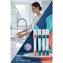 Aylina Mey Ithalat® 4 Lü Silikon Esnek Musluk Uzatıcı – 14.5 cm Lavabo ve Mutfak Batarya Başlığı