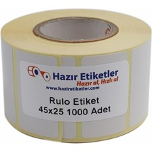 Hype Store Hazır Etiketler , Hazır Al Hızlı Al Kuşe Etiket 45MM x 25MM Ruloda 1000 Adet 40MM Kuka Çapında Baskı