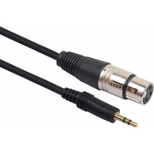 Hype Store 5032 Xlr Mikrofon 3.5mm Çevirici Adaptör Dönüştürücü 3 Pin Dişi Ses Kablosu, Siyah