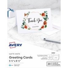 Hype Store Avery Greeting Cards, Inkjet Yazıcılar, 20 Boş Kart ve Zarf, 5,5 x 8,5, Katlanmış (3265)