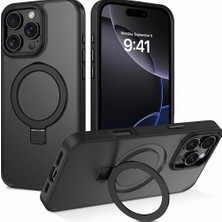 Braventa Collection iPhone 16 Pro ile Uyumlu Kılıfı Manyetik Halka Standlı Magsafe ile Uyumlu, Tam Gövde Koruyucu Kılıf