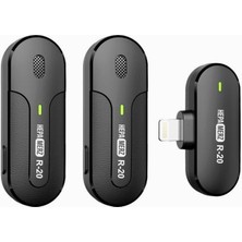 Hype Store Hepa Merz R-20 Iphone Uyumlu Üst Kalite Kablosuz Lightning Yaka Mikrofonu