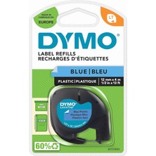 Hype Store Dymo S0721650, Letratag Plastik Şerit (12 mm x 4 Mt), Mavi (59426)