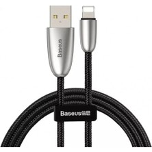 Hype Store Torch Serisi Alüminyum Alaşım Örgü Tasarım 1.5A 2 Metre iPhone Lightning Data Şarj Kablosu Siyah