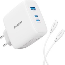 Hype Store Ricomm 100W Gan 3 Portlu Usb-C + Usb-A Şarj Aleti Qc5.0 Pd Iphone, Ipad, , , Notebook, Macbook Uyuml