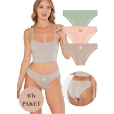 Gawzera Berrak Kadın Iç Giyim 6'lı Slip Külot Yumuşak Pamuksu Rahat Kullanım