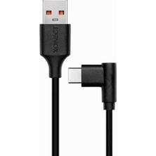 Hype Store USB To Type-C ile Uyumlu iPhone ve ile Uyumlu Hızlı Şarj ve Data Kablosu 100 cm L Tipi (Siyah)