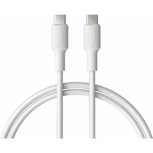 Hype Store Remorax Type C-C Power Delivery Hızlı Şarj Kablosu, Beyaz Kablo, Beyaz/beyaz Uçlar (150 Cm)
