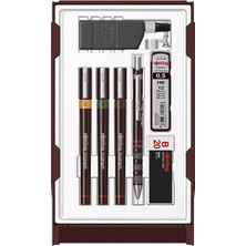 Hype Store Rotring Isograph Teknik Çizim Seti, 3 Adet Teknik Çizim Kalemi (0,2 Mm, 0,3 Mm, 0,5 Mm) + 1 Adet 0,5
