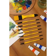 Hype Store Turuncu Resim Seti Sanatçı Fırça Yağlı Akrilik Suluboya Fırça Set 7 Parça