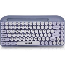 Hype Store Saywin Bluetooth Klavye Renkli Retro Kablosuz Klavye Daktilo Görünümlü Tuş Tasarımı Şık ve Kullanışl