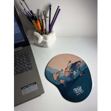 Braventa Collection Rakkun Shop - Dünya Haritası Baskılı Bilek Destekli Mouse Pad