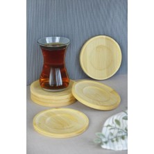 Hype Store Paçi Bambu Serisi 10 cm Genişlikte Yuvarlak 6'lı Çay Bardağı Altlığı