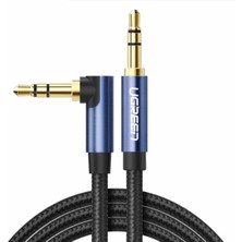 Hype Store 90 Derece L Tipi 3.5 mm Aux Ses Kablosu Mavi 1 Metre