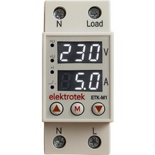 Hype Store Elektrotek Etk-M1 Monofaze Gerilim ve Akım Koruyucu 63A 230V Dın Ray Ayarlanabilir Röle