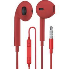 Hype Store Jack Girişli Kırmızı Kablolu Kulaklık Ios Android Ile Uyumlu 3.5 mm Kulaklık Renkli