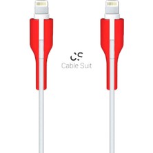 Hype Store Cable Suit iPhone Lighting, Kablo Koruyucu, Konnektör 2’li (Kırmızı)