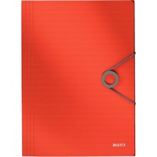 Hype Store Leitz Solid Ince Lastikli Dosya, 150 Sayfa Kapasiteli, Açık Kırmızı, 45631020