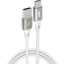 Hype Store BL71 USB To Type-C 2.4A 1.2m Örgülü Data ve Şarj Kablosu (Beyaz)