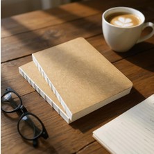 Hype Store Fark Tanıtım Özel Tasarım Kraft Kapaklı A5 Noktalı Not Defter - 180 Derece Açılabilir, Sırtı Dikişli