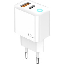 Hype Store Remorax Blue Moon Pd 30WATT Hızlı Şarj Aleti, A + C Girişli, Beyaz