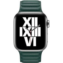 Hype Store ​​​ Ile Uyumlu Watch 44MM Krd-34 Deri Kordon Koyu Yeşil