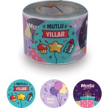 Braventa Collection Hazır Etiketler , Hazır Al Hızlı Al Mutlu Yıllar Etiketi 5cm Çapında 500 Adet, Doğum Günü, Yılbaşı G