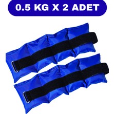 Jukon 0.5 kg x 2 Adet Toplam 1 kg El ve Ayak Bilek Ağırlığı Kas Güçlendirici Kum Ağırlık Torbası Seti Mavi
