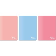 Hype Store Colors A5 40 Yaprak Kareli Defter, 3'lü Paket, Somon, Pembe, Mavi