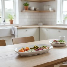 Külsan 3425.PW - International 2'li Beyaz Kayık Tabak Seti 25x14 cm, Thermoset Melamin