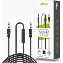 Hype Store Jopus Mikrofonlu Aux Kablosu 3.5mm 1m - Siyah