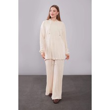 Levidor Bej Kapüşonlu Bağcık Detaylı Ikili Takım