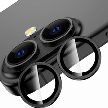 Hype Store iPhone 16/16 Için Kamera Koruyucu Iphone Alüminyum Alaşım Çerçeveli Tempered Glass iPhone Kamera Len