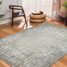 Hype Store Latte Dizayn Devon Desenli Pamuk Tabanlı Yıkanabilen Kaydırmaz Antibakteriyel Salon Halısı 80X150