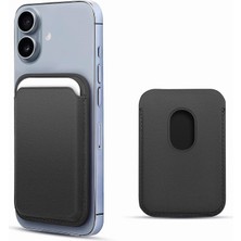 Hype Store iPhone 16 Leather Wallet Magsafe Siyah [iphone 16 ile Uyumlu Kılıf - Siyah]