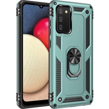 Newface Samsung Galaxy A02S Kılıf Sofya Yüzüklü Silikon Kapak - Yeşil ARLSTRTCH-RSG3256