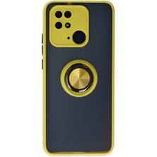 Newface Xiaomi Redmi 10C Kılıf Montreal Yüzüklü Silikon Kapak - Sarı ARLSTRTCH-RSG3256