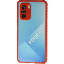 Newface Xiaomi Poco F3 Kılıf Miami Şeffaf Silikon - Kırmızı ARLSTRTCH-RSG3256