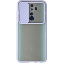 Newface Xiaomi Redmi Note 8 Pro Kılıf Palm Buzlu Kamera Sürgülü Silikon - Lila ARLSTRTCH-RSG325